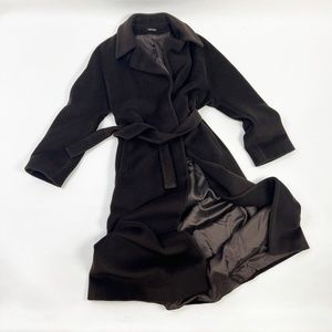 Cinzia Rocca Made In Italy Felted Wool Belted Collared Long Overcoat Jacket 6